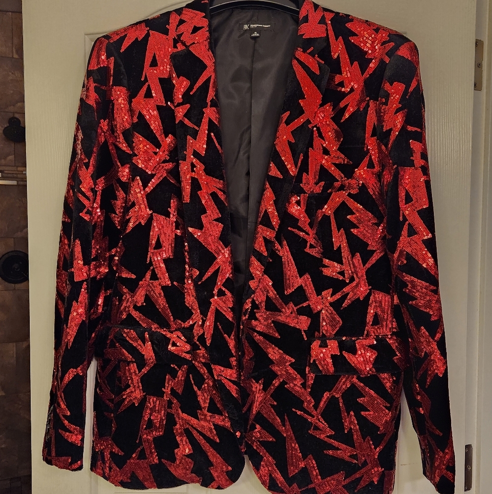 Red and Black Sequin Blazer